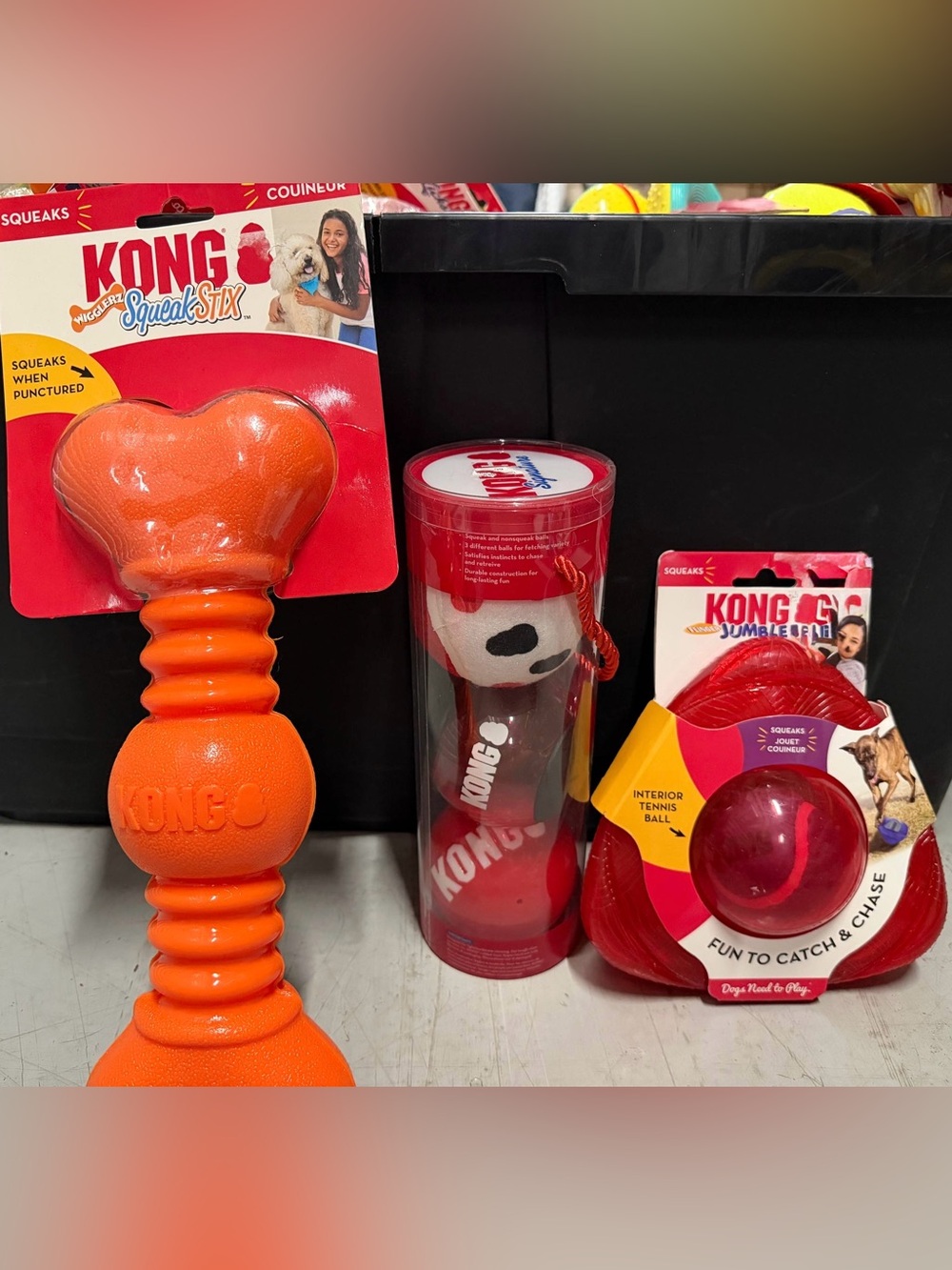 Durable Squeaky Dog Toy Set - Heavy Duty Rubber Chew Toys for Fetch & Play - New